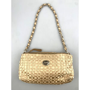 Vintage The Sak Purse Woven Satin Gold Chain Strap Shoulder Bag